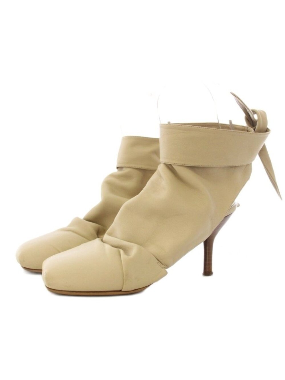 Celine Phoebe Philo Era Wrap Backless Ankle Boots Beige